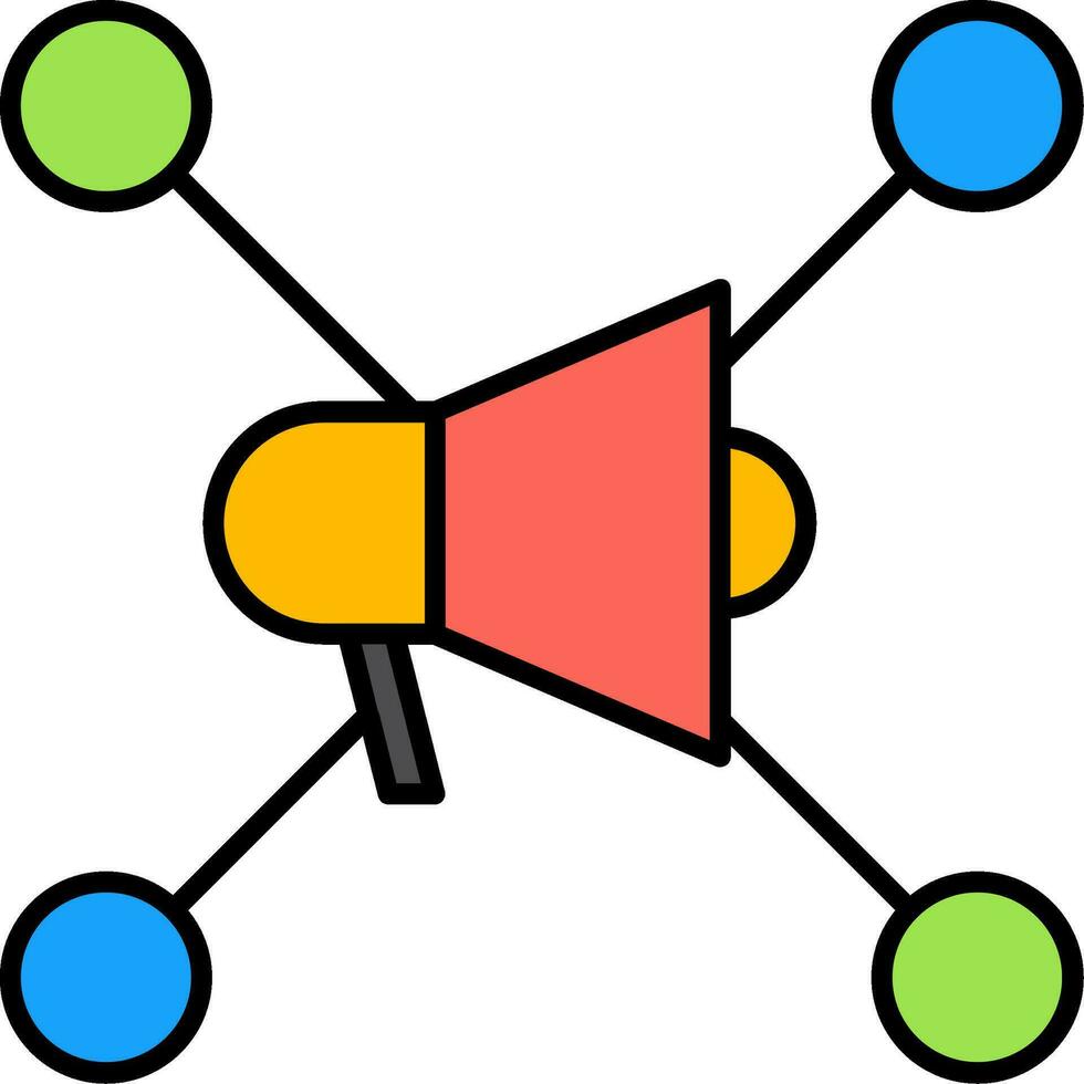Social Network Line Filled Icon vector