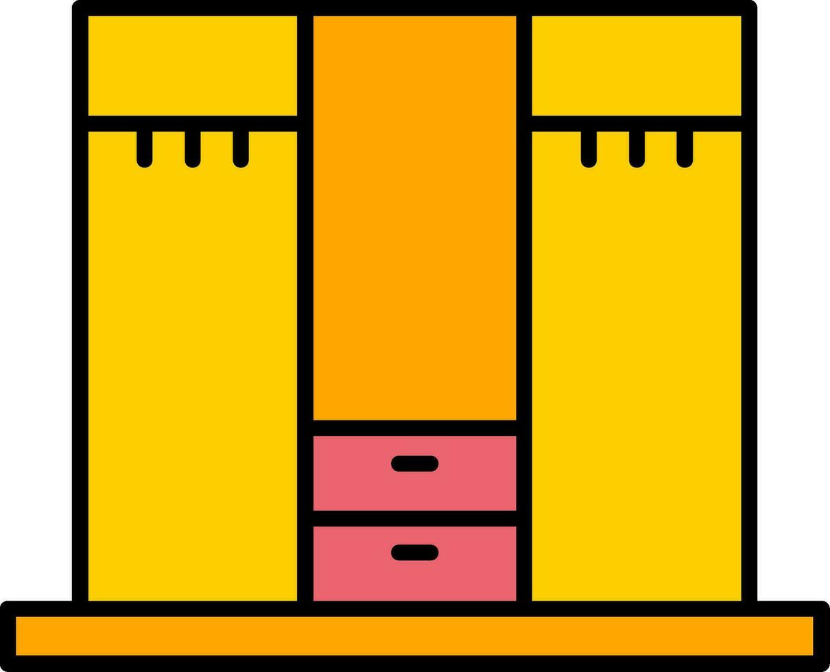 Closet Line Filled Icon vector