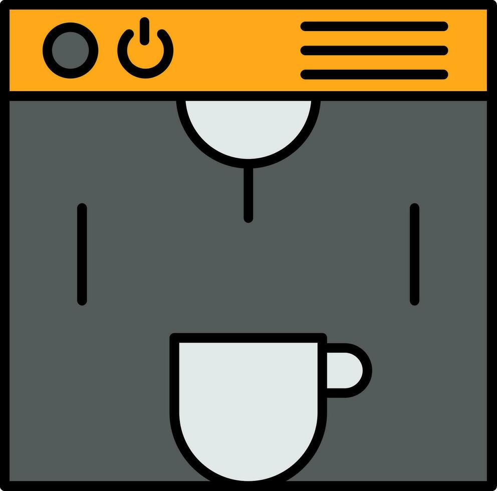 café fabricante línea lleno icono vector