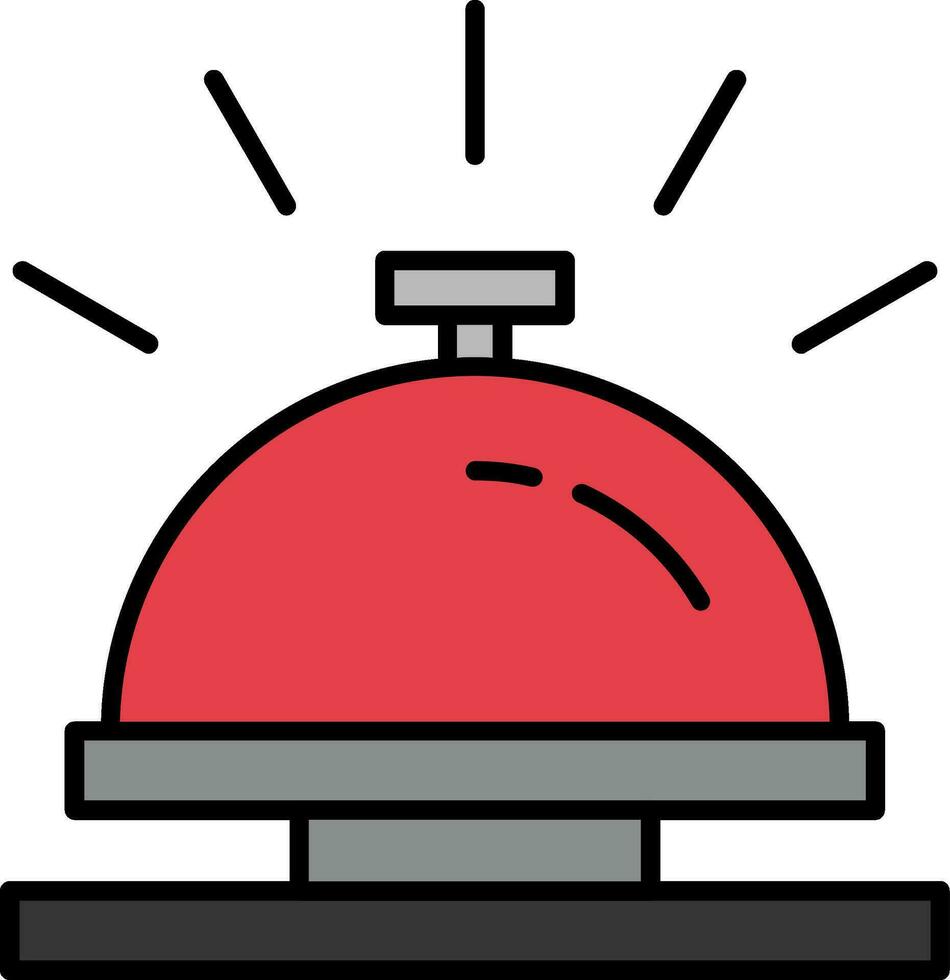 Hotel Bell Line Filled Icon vector