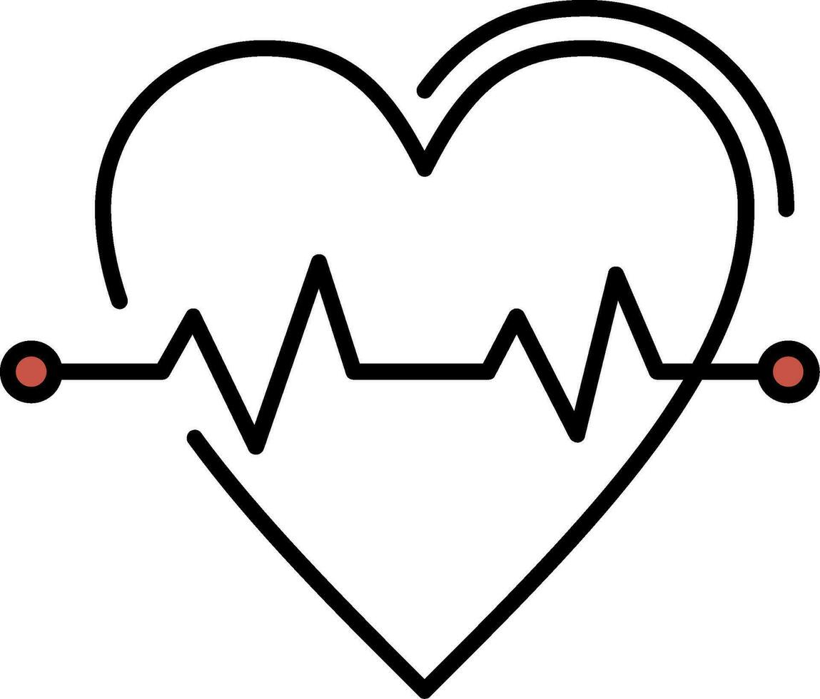 Heart Rate Line Filled Icon vector