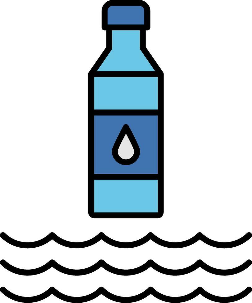 Water Line Filled Icon vector