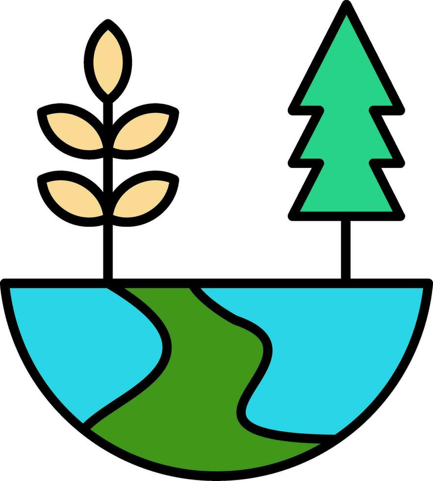 Nature Line Filled Icon vector