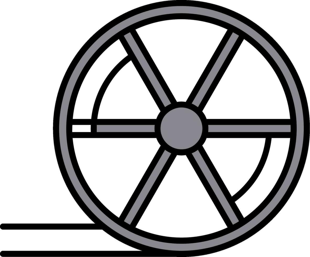 Wheel Line Filled Icon vector