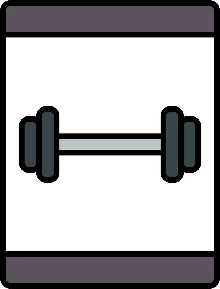 Online Workout Line Filled Icon vector