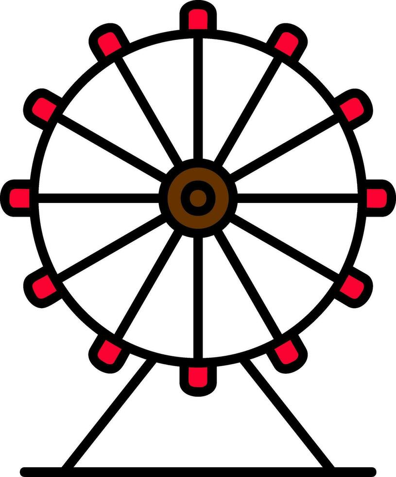 Ferris Wheel Line Filled Icon vector