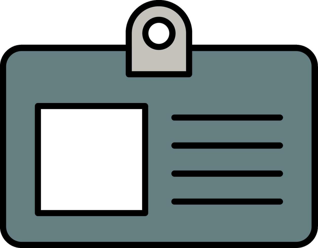 Id Card Line Filled Icon vector