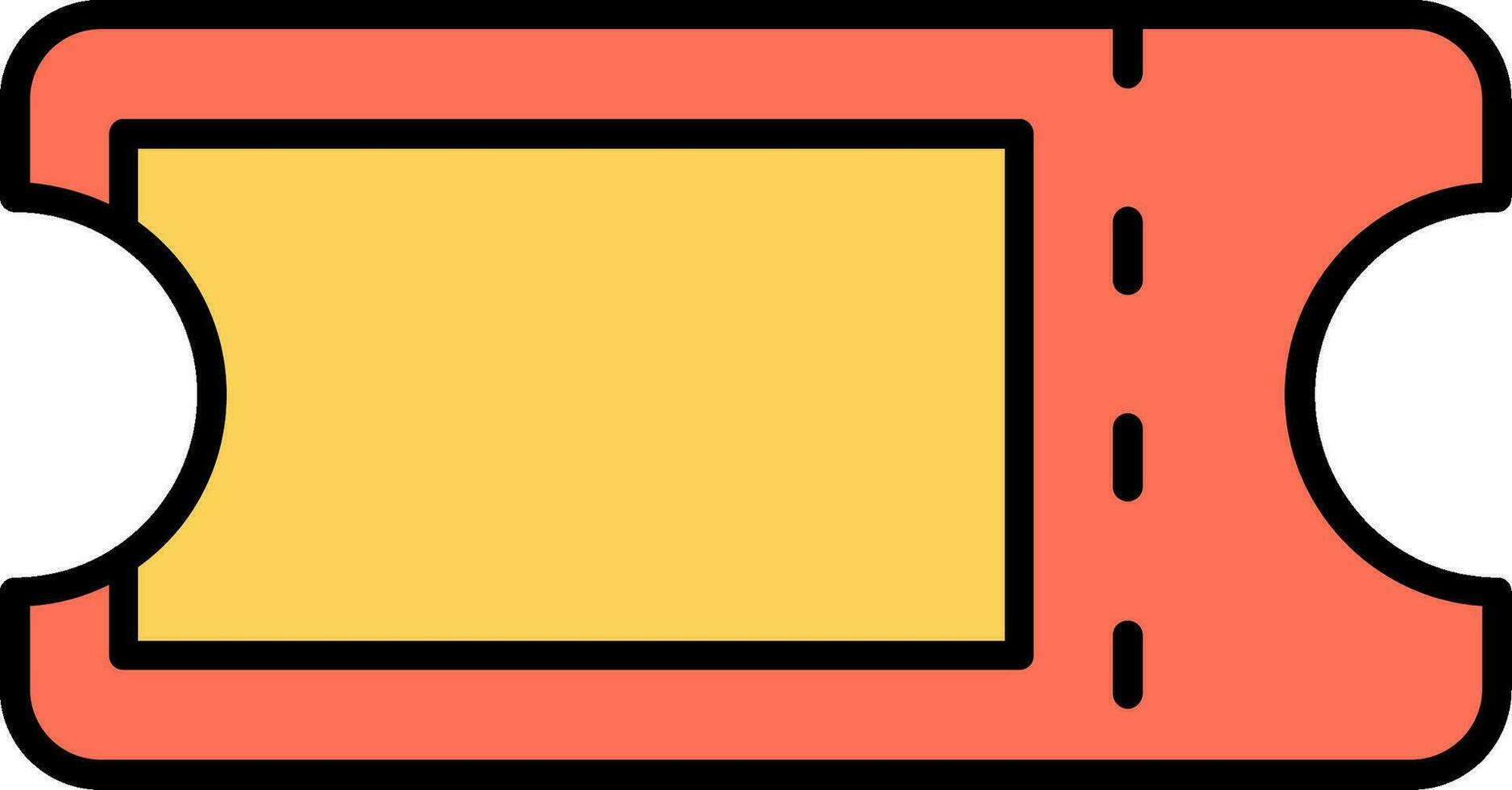Ticket Line Filled Icon vector