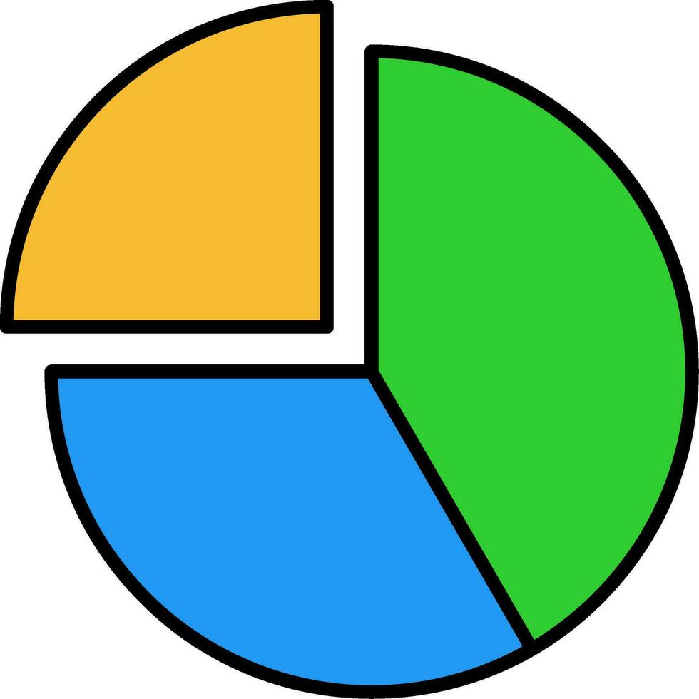 Pie Chart Line Filled Icon vector