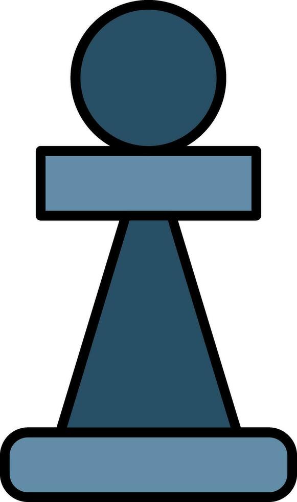 Pawn Line Filled Icon vector
