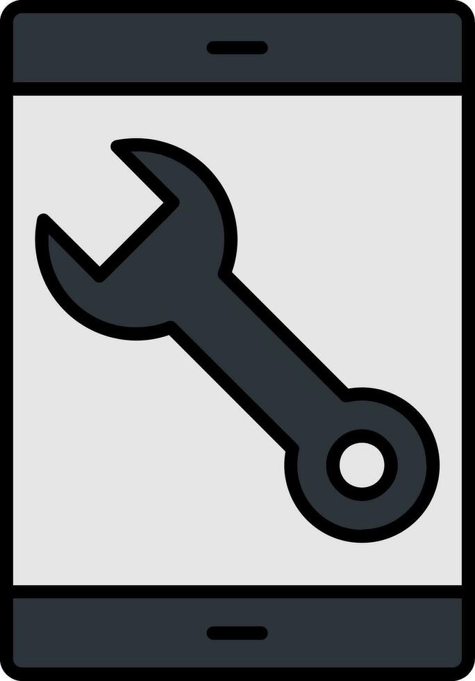 Mobilephone Support Line Filled Icon vector
