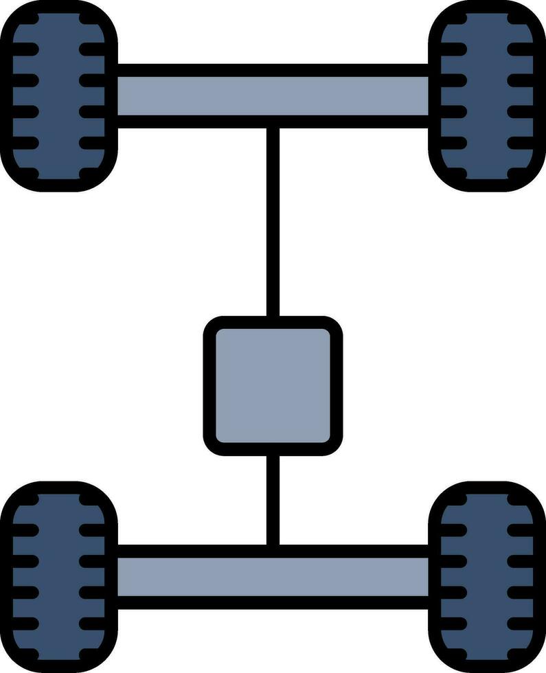 Axletree Line Filled Icon vector