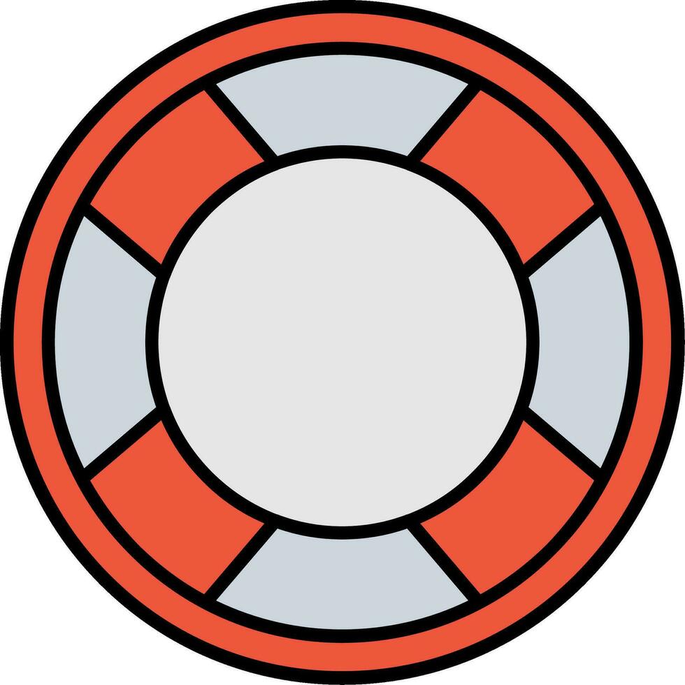 Lifebuoy Line Filled Icon vector