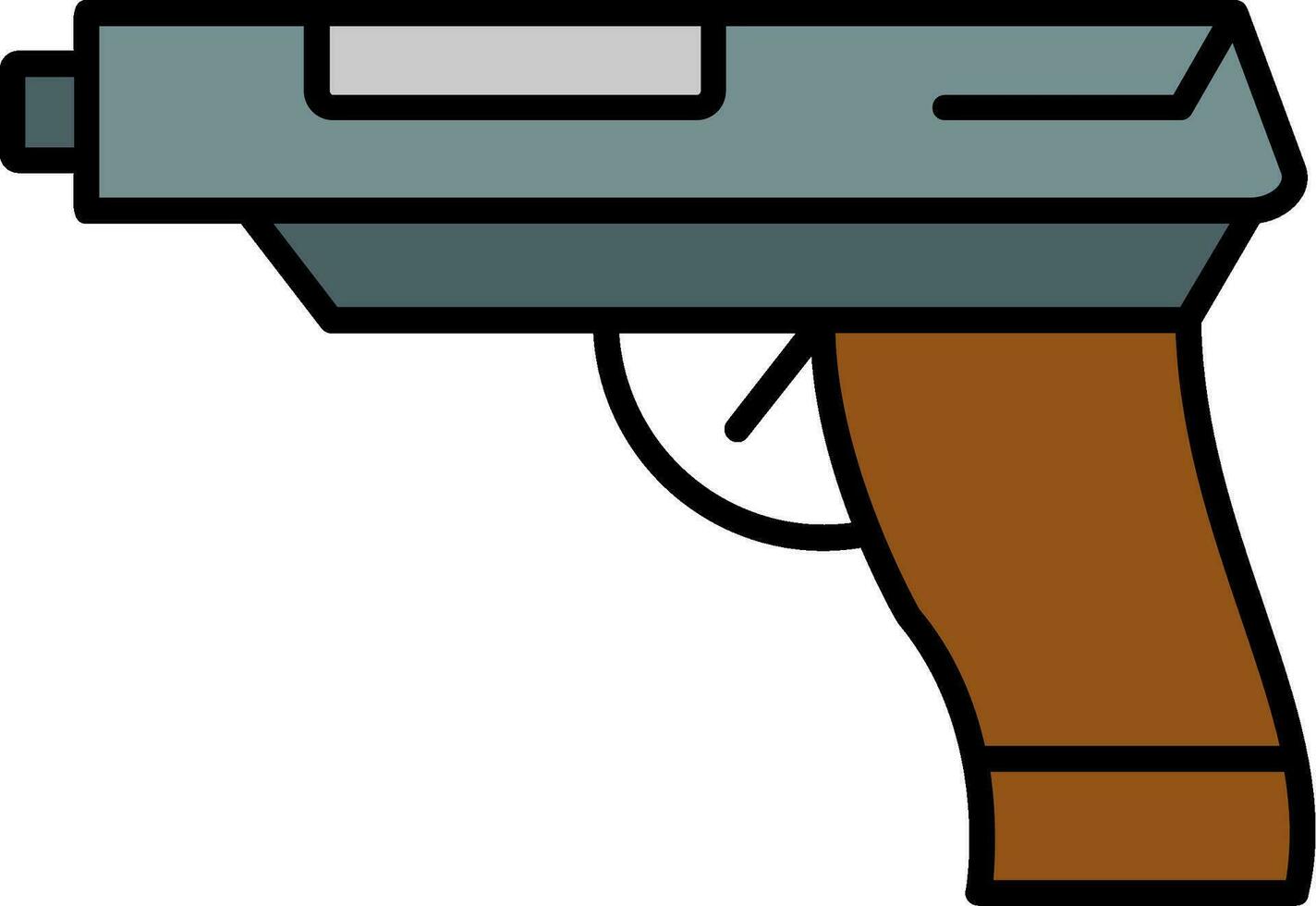 Revolver Line Filled Icon vector