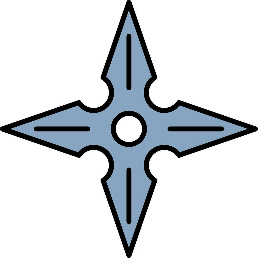 Shuriken Line Filled Icon vector