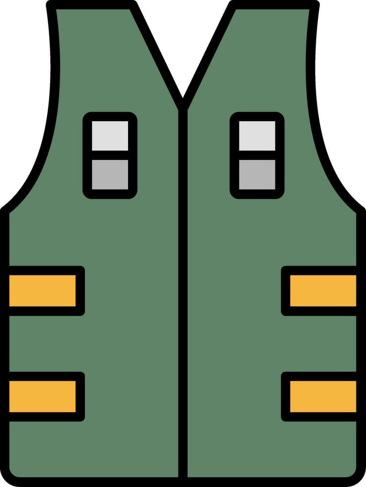Bullet Proof Vest Line Filled Icon vector