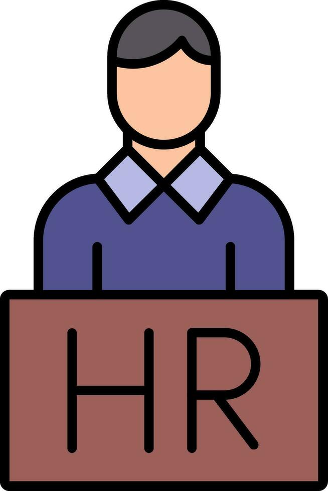 Human Resources Line Filled Icon vector