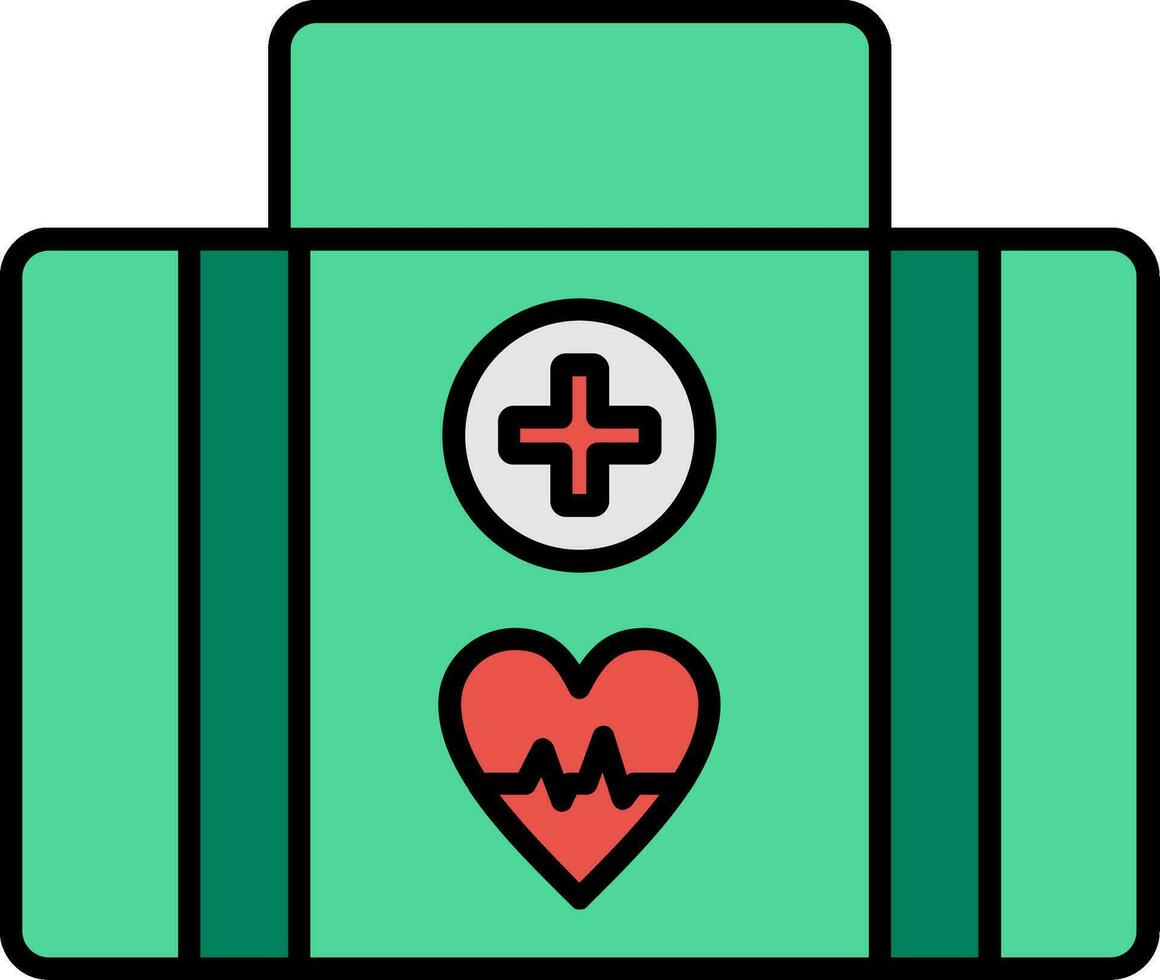 First Aid Kit Line Filled Icon vector