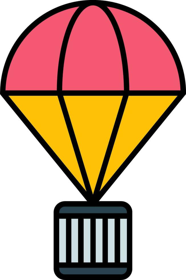 Parachute Line Filled Icon vector