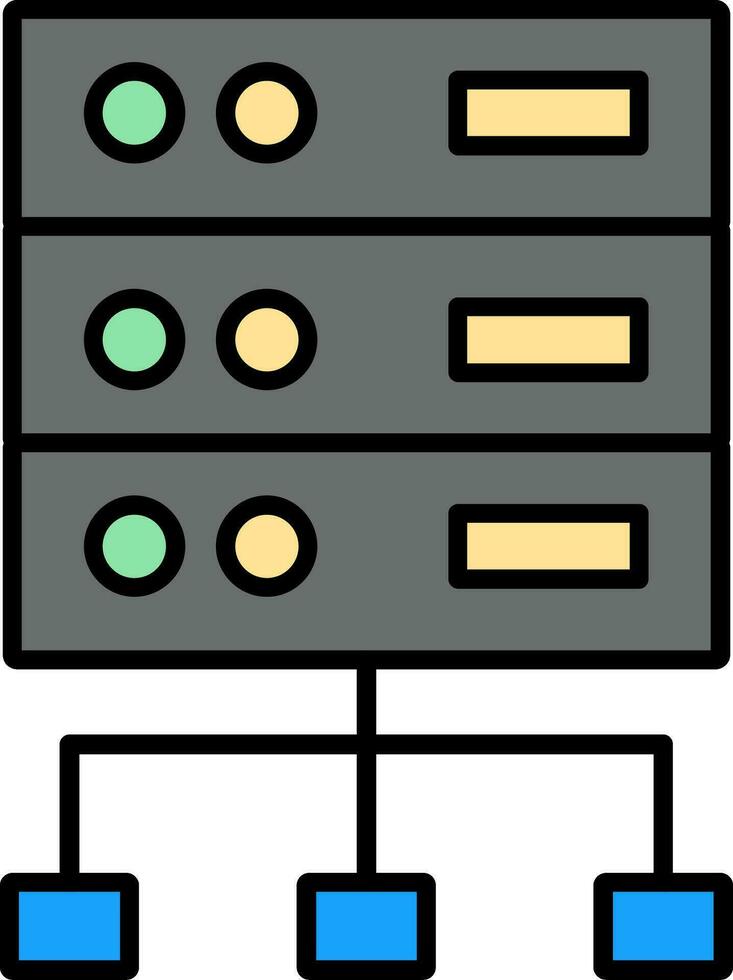Structured Data Line Filled Icon vector