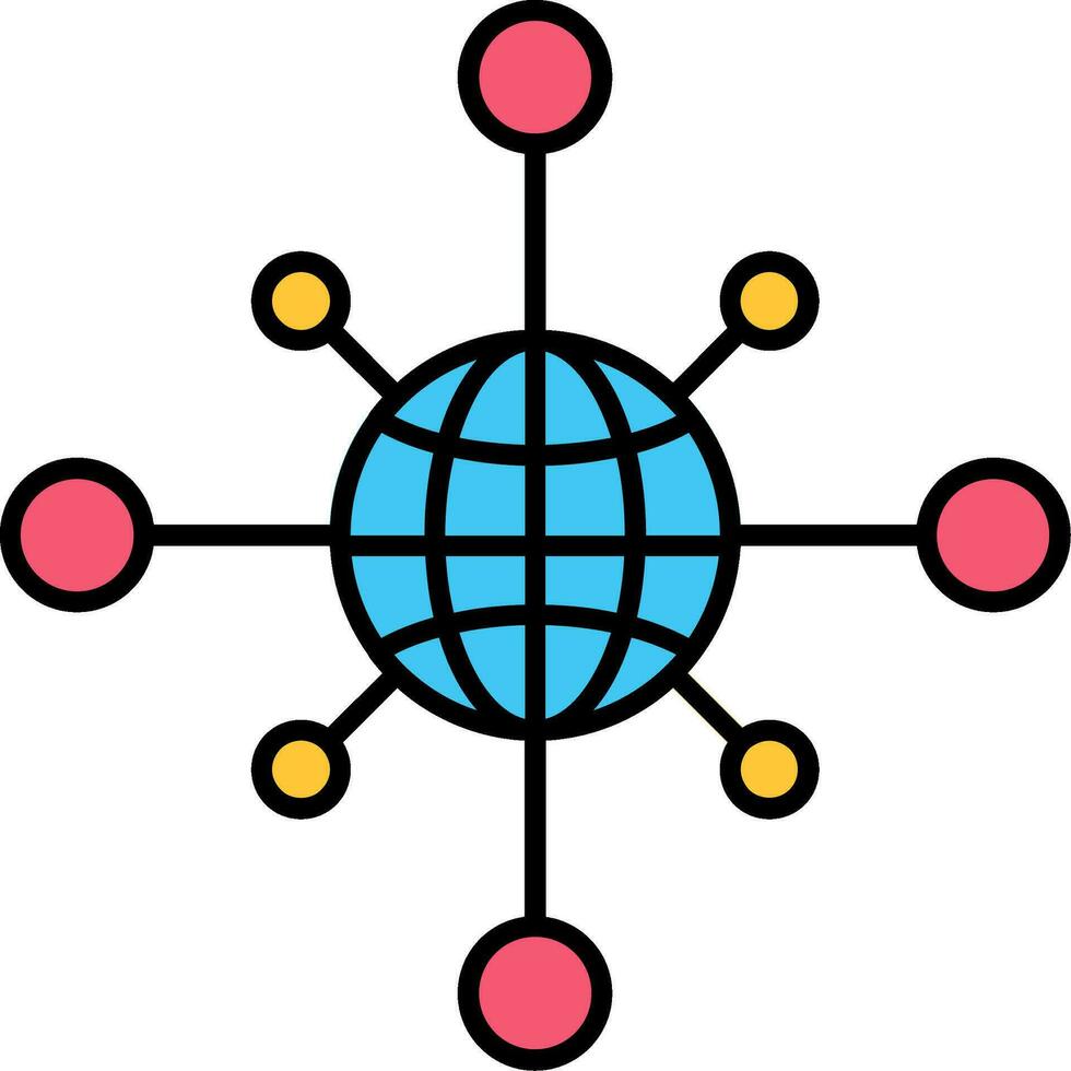 Networking Line Filled Icon vector