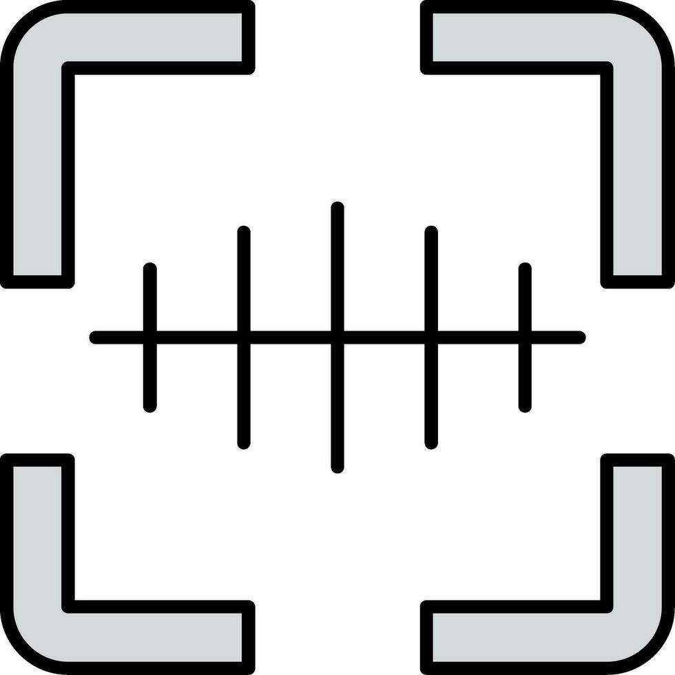 Barcode Scanner Line Filled Icon vector
