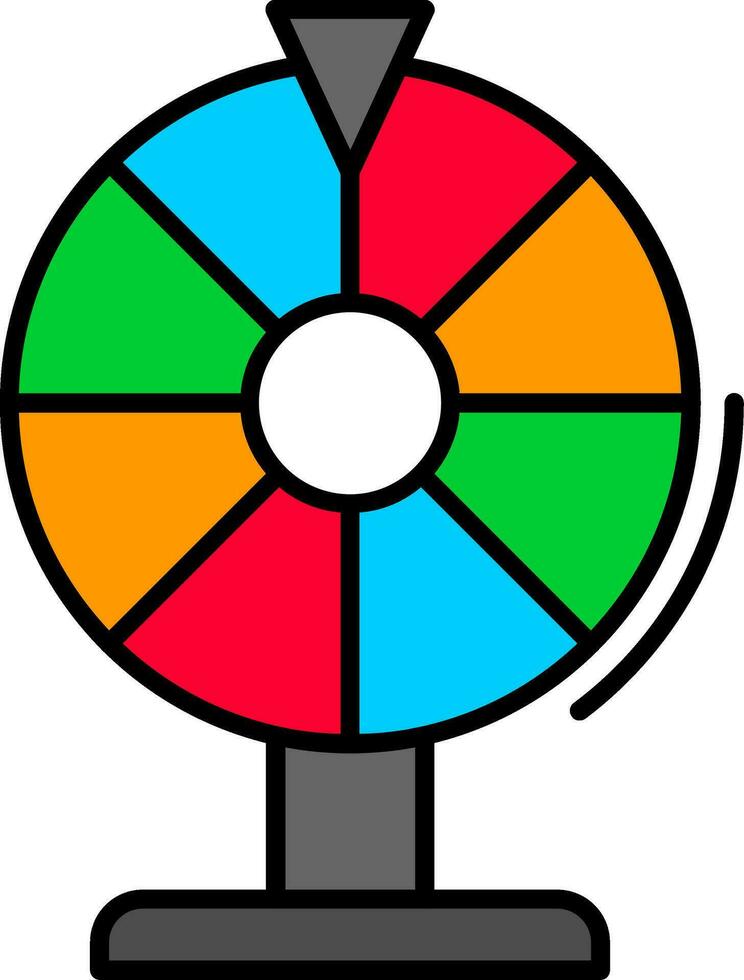 Wheel Of Fortune Line Filled Icon vector