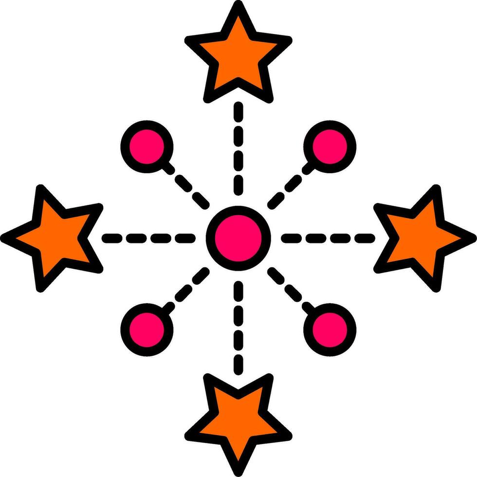 Fireworks Line Filled Icon vector