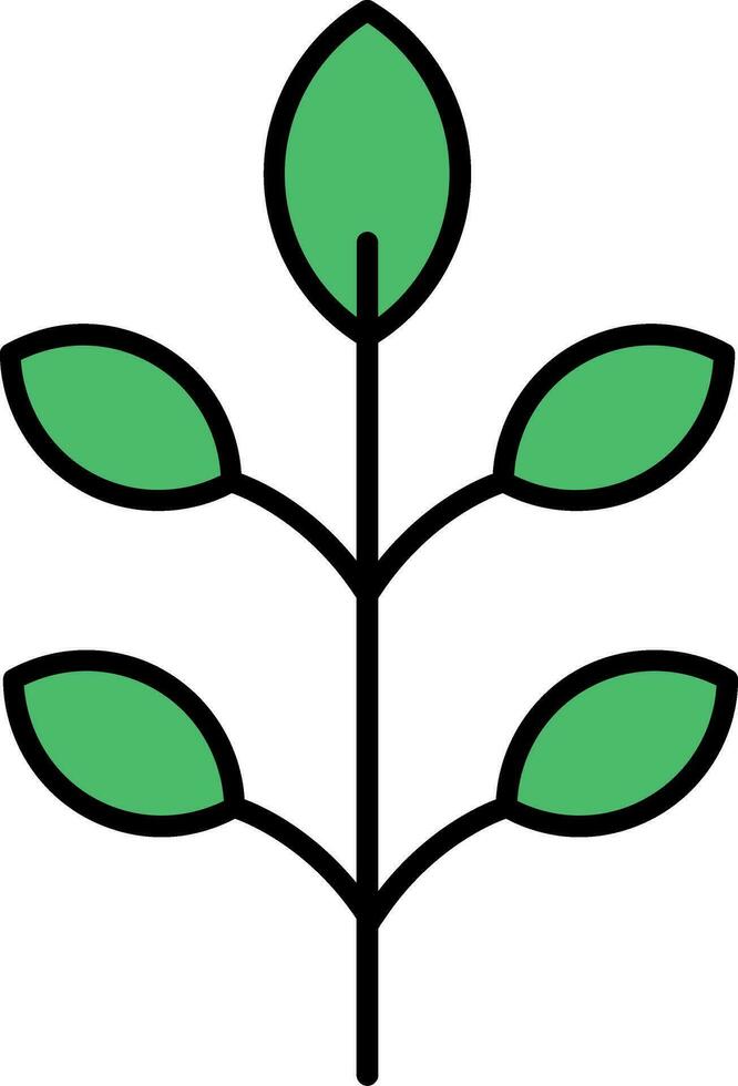 Leaf Line Filled Icon vector