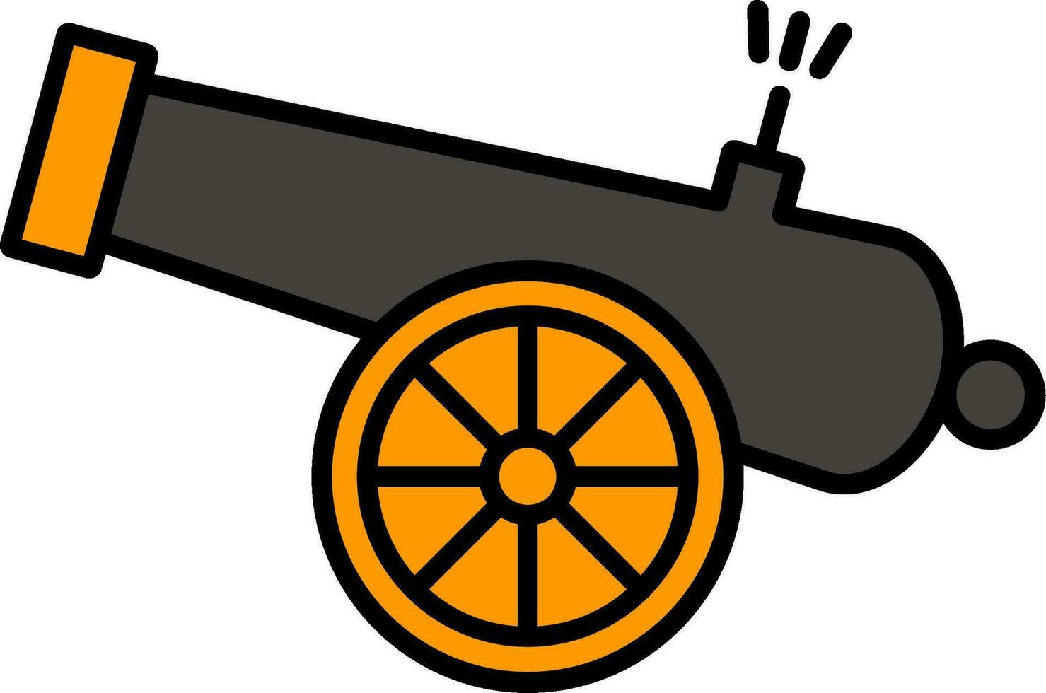 Cannon Line Filled Icon vector
