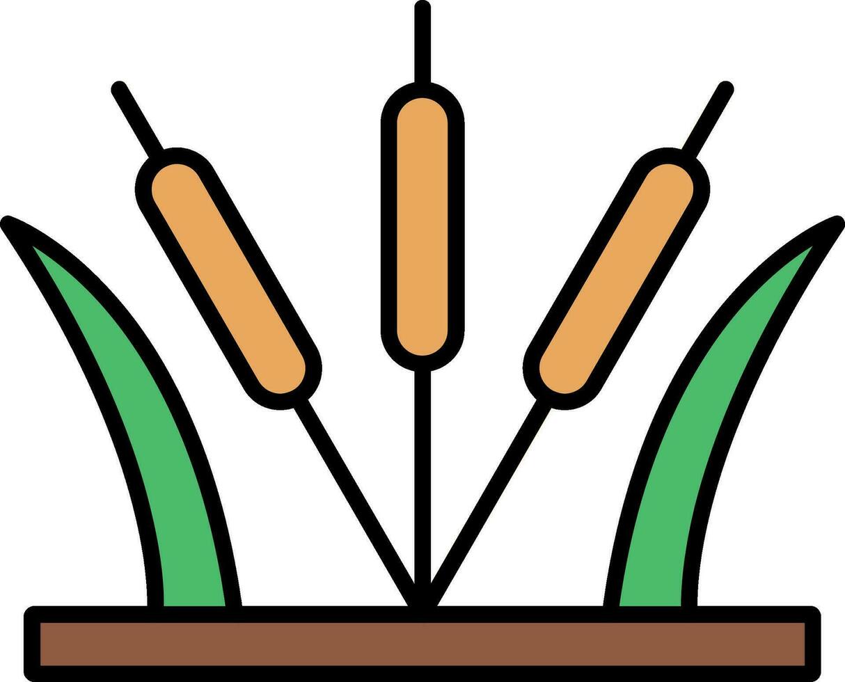 Reeds Line Filled Icon vector