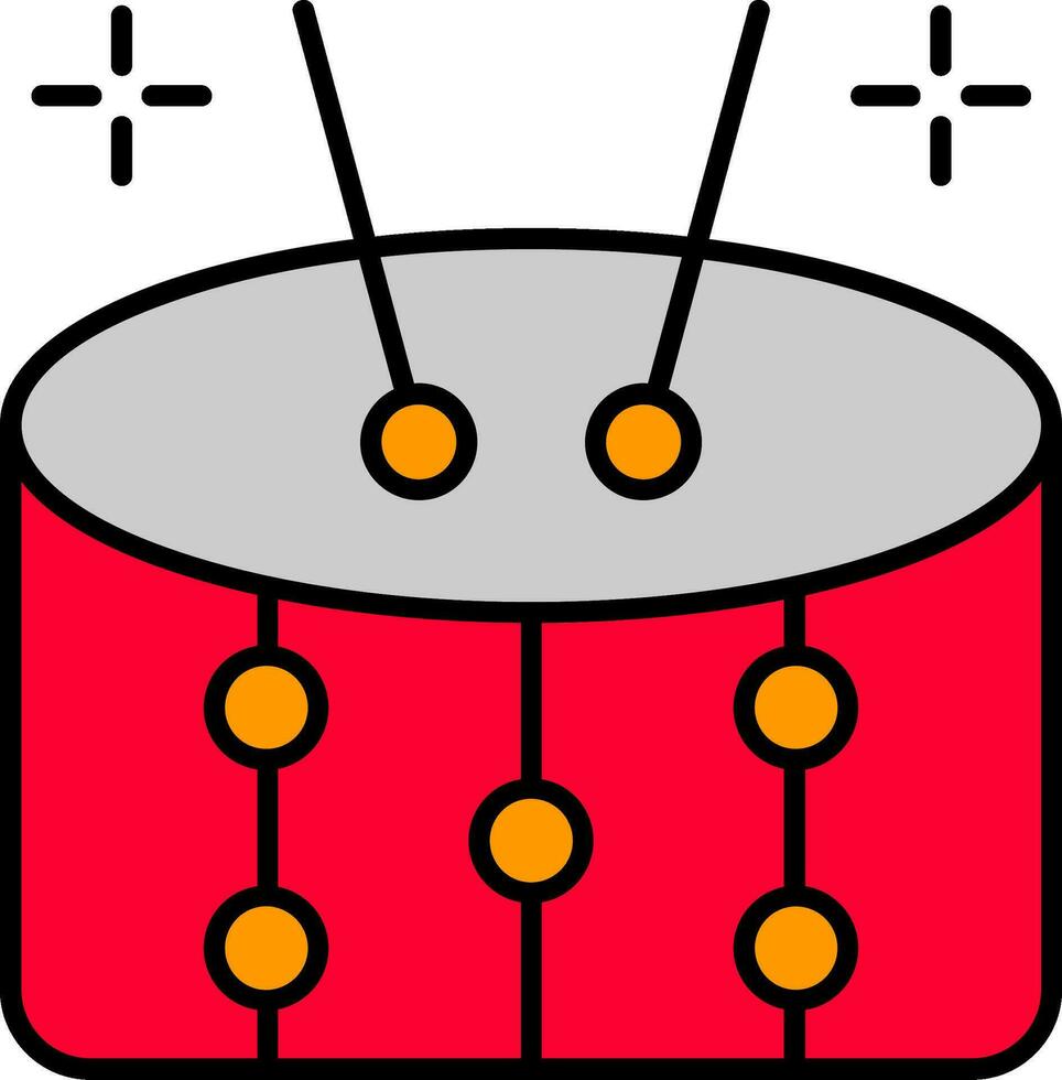 tambores línea lleno icono vector