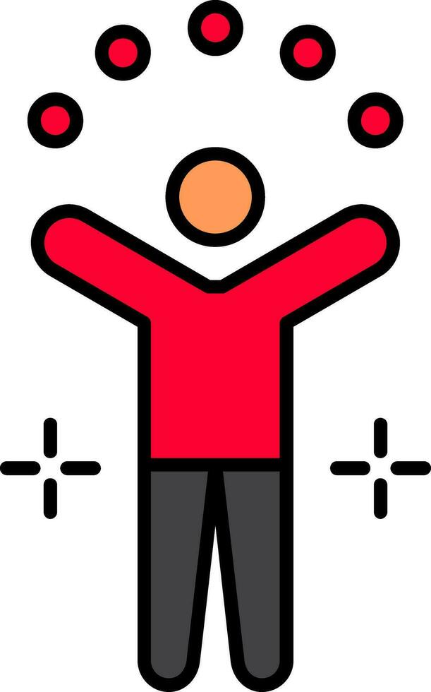 Juggling Ball Line Filled Icon vector