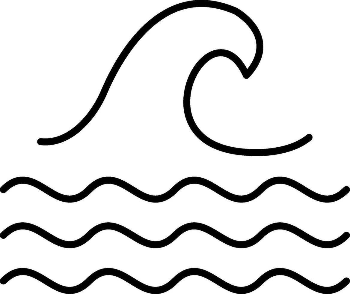 Wave Line Filled Icon vector