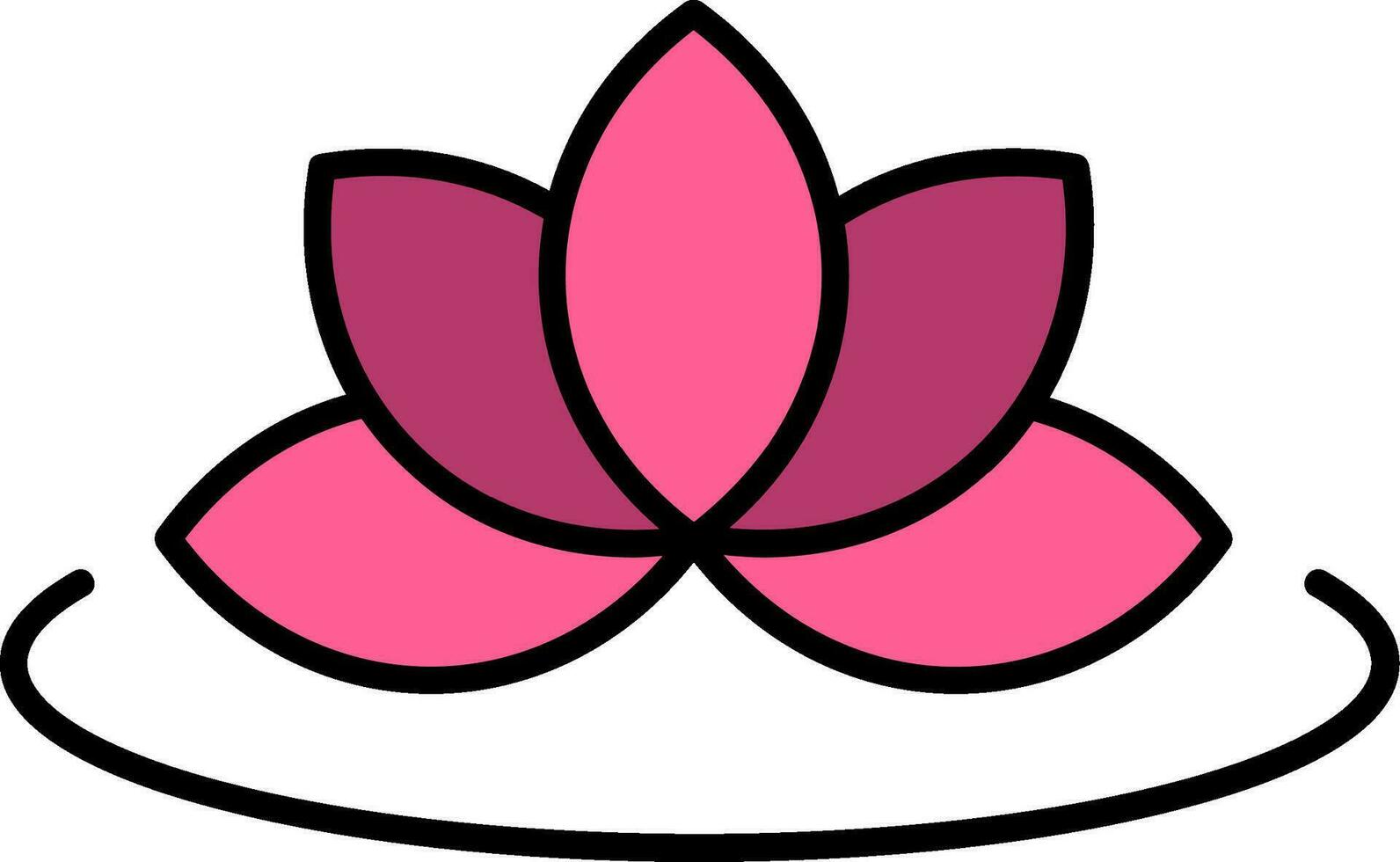 Lotus Line Filled Icon vector