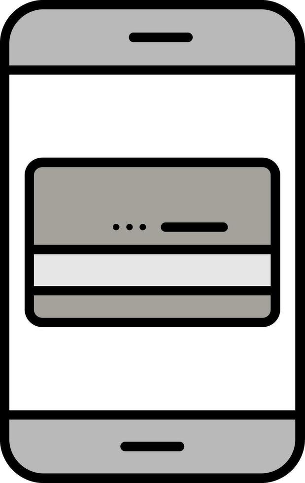 Mobile Banking Line Filled Icon vector