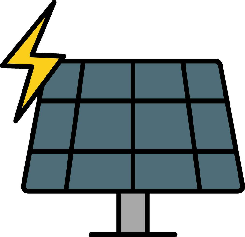 Solar Panel Line Filled Icon vector