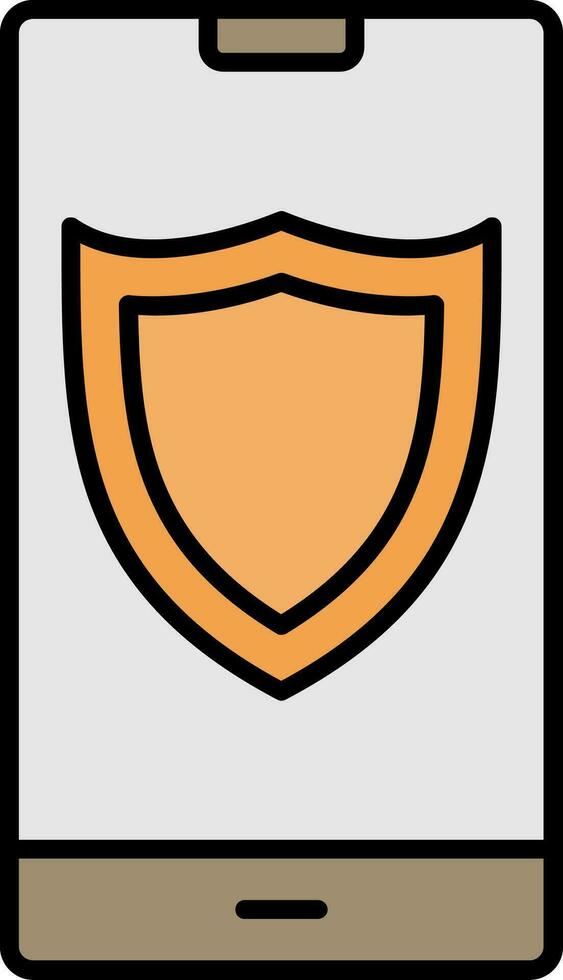Shield Line Filled Icon vector