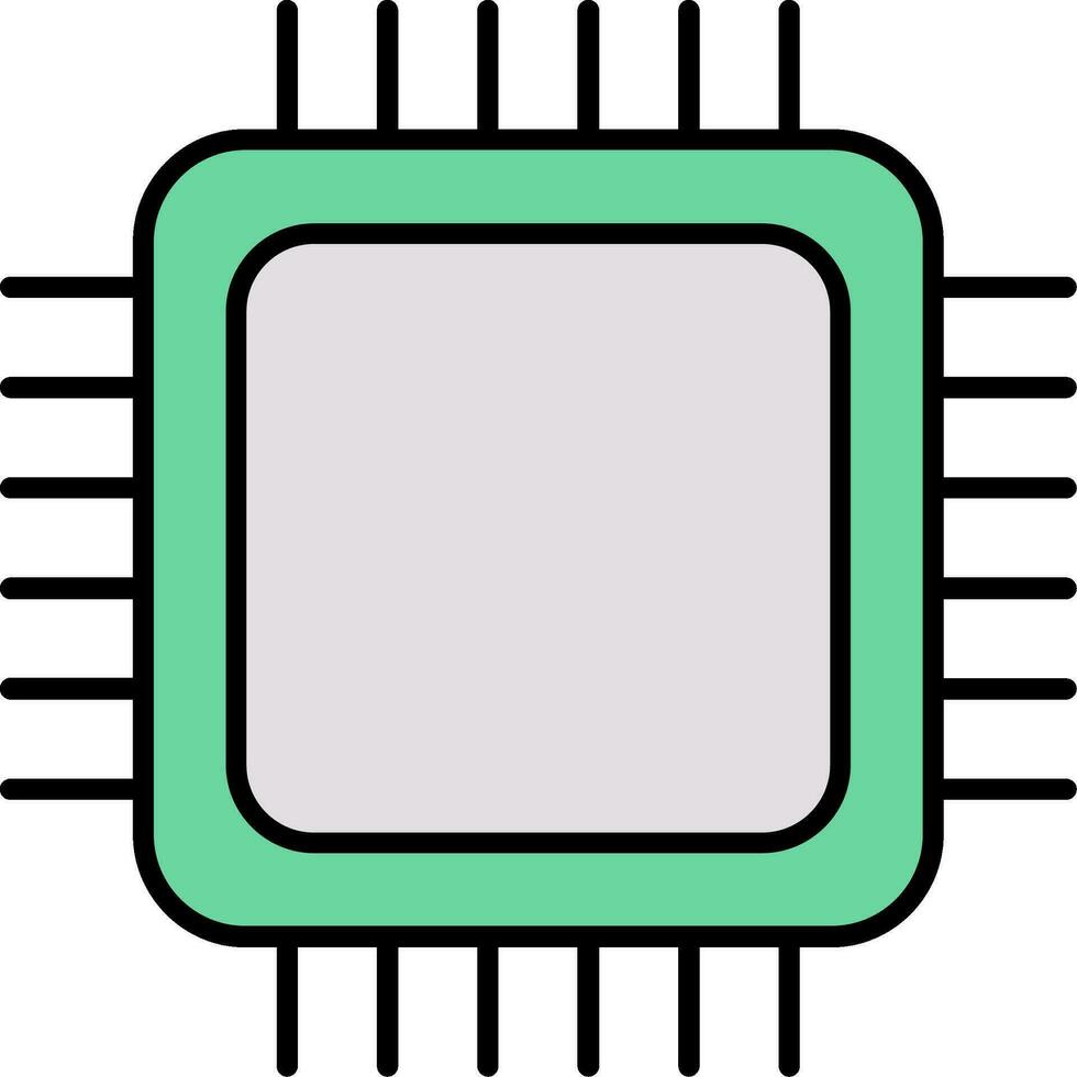 CPU Line Filled Icon vector