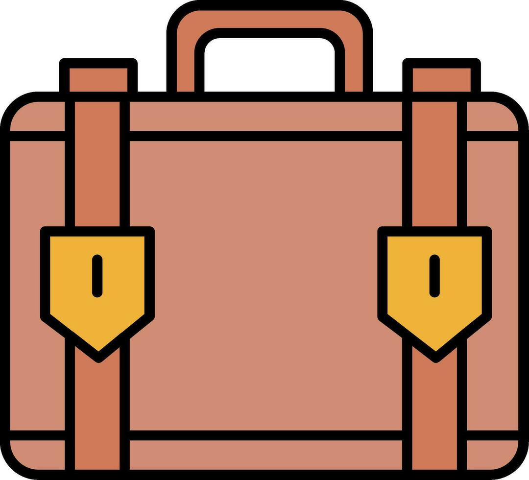 Suitcase Line Filled Icon vector