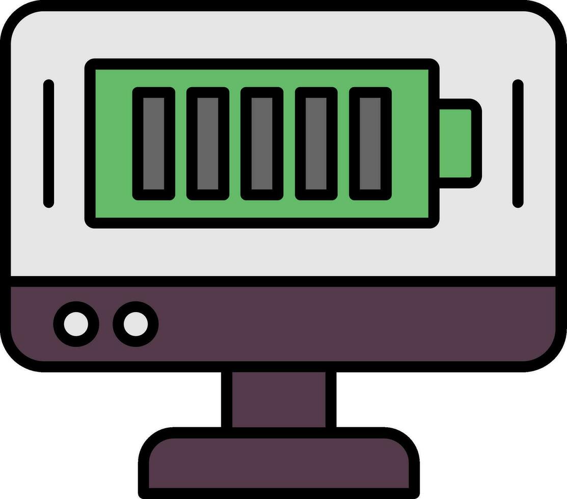 Battery Line Filled Icon vector