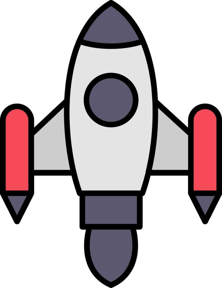 Space Ship Launch Line Filled Icon vector