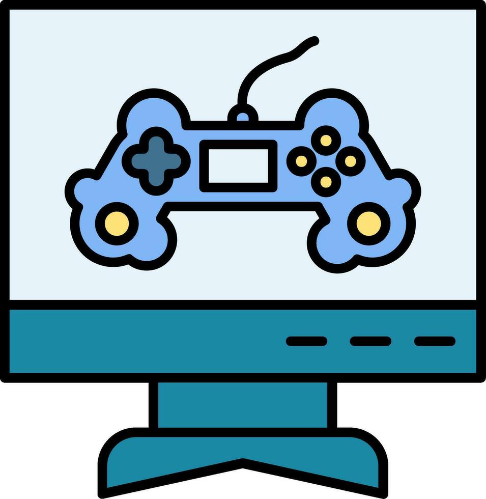 Space Gaming Line Filled Icon vector