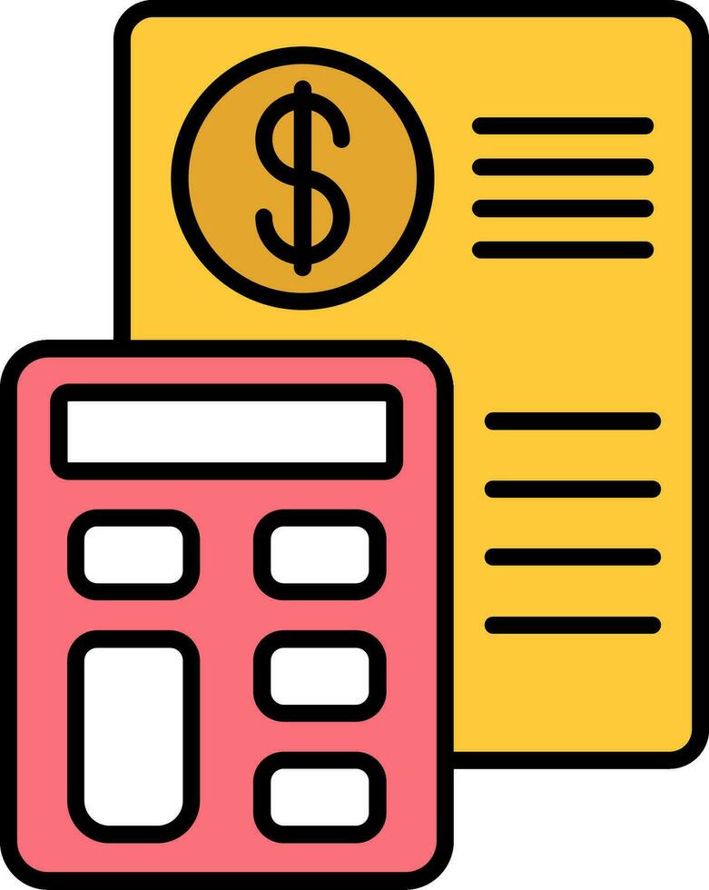 Budget Line Filled Icon vector
