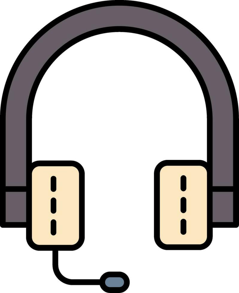 Headphones Line Filled Icon vector