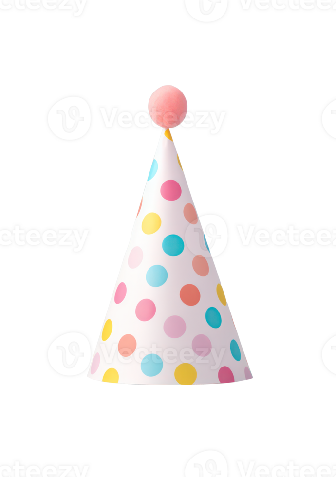 AI generated Colorful Birthday Hat Isolated on Background png