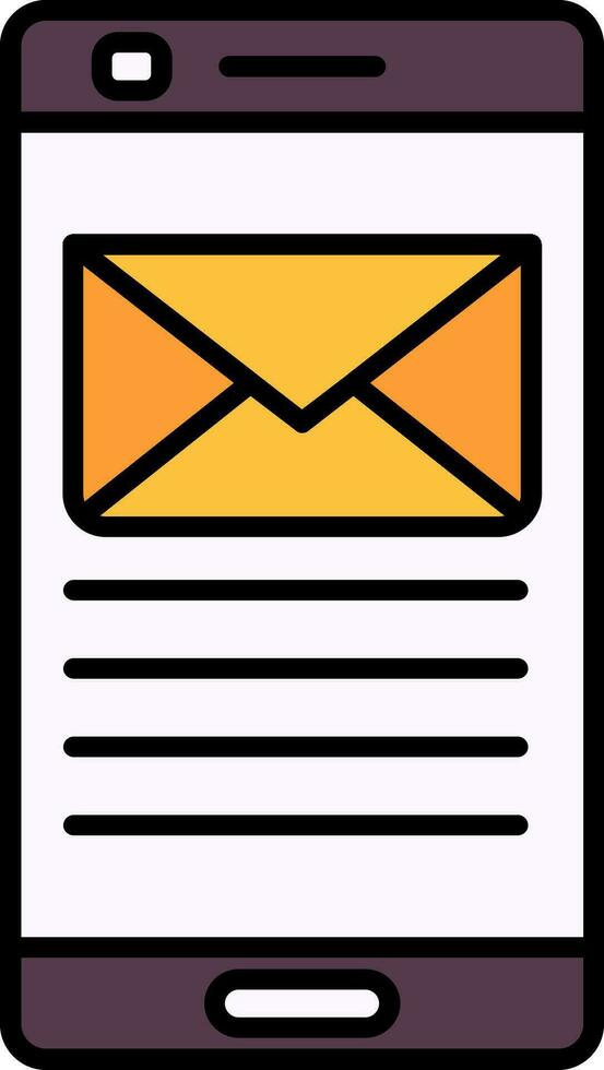 Email Line Filled Icon vector