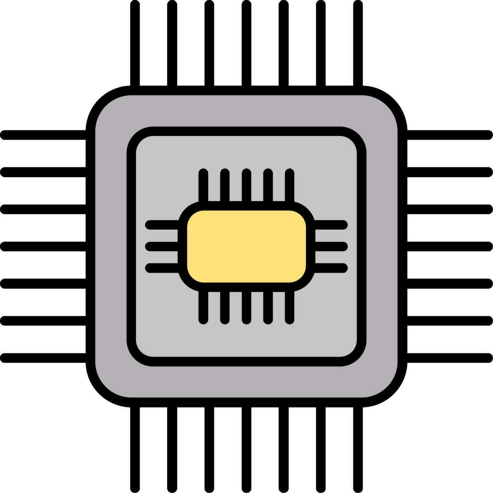 Cpu Line Filled Icon vector