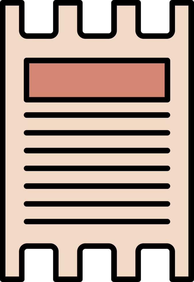 Ticket Line Filled Icon vector