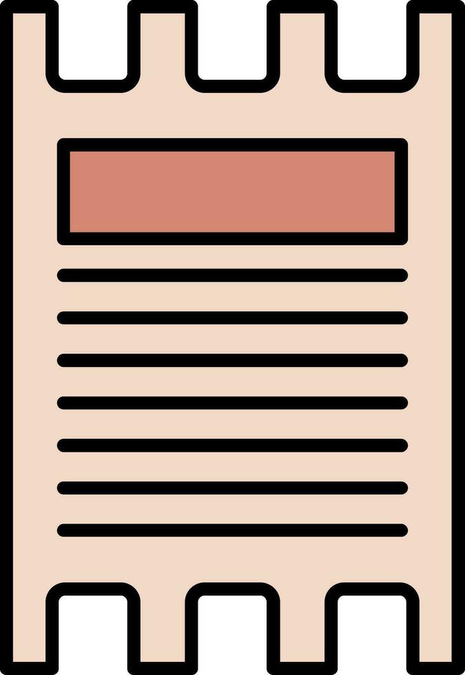 Ticket Line Filled Icon vector